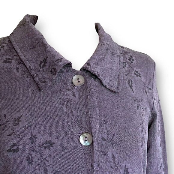 Cut Loose Womens Maxi Dress Sz S Purple Black Vine Print Modest USA Made - Picture 7 of 10